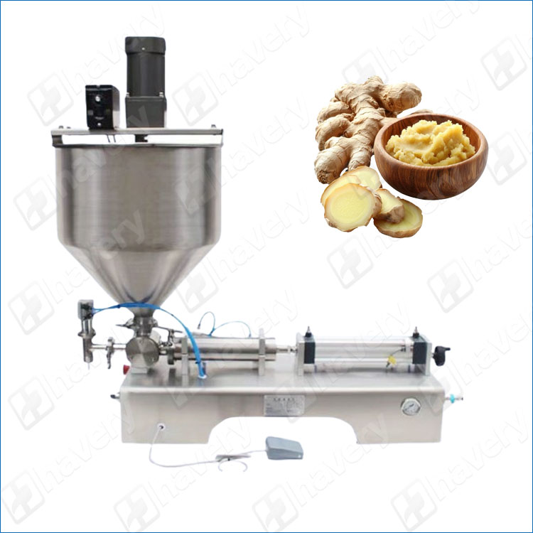 small ginger garlic pneumatic paste packing machine with high accuracy